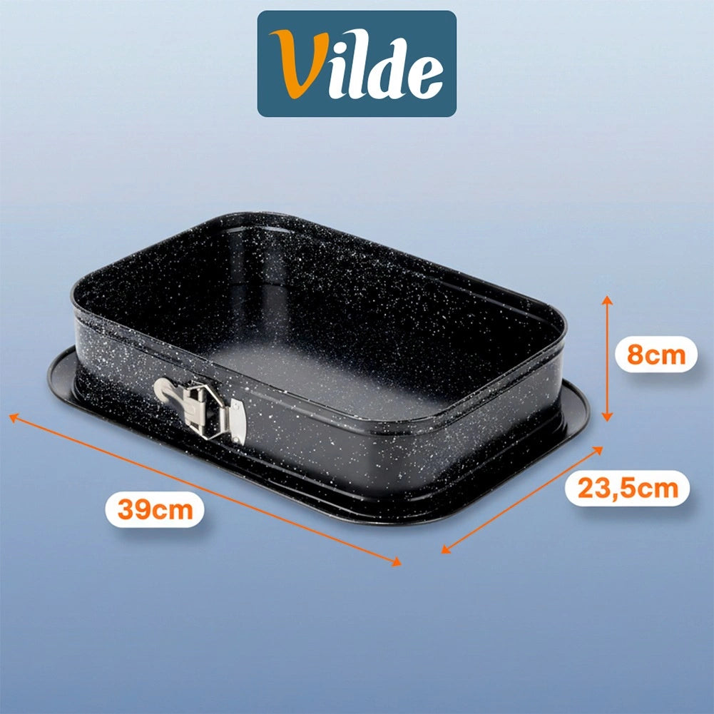 Rectangular Springform Baking Pan, Granite Coated, 35x24 cm