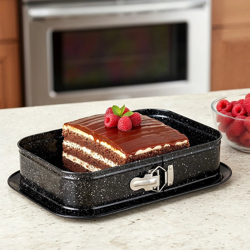Rectangular Springform Baking Pan, Granite Coated, 35x24 cm