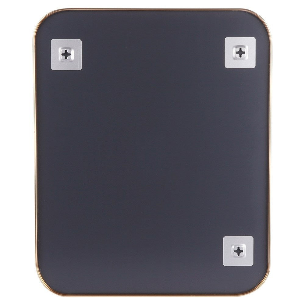 Rectangular Wall Mirror with Gold-Framed Metal and Rounded Corners