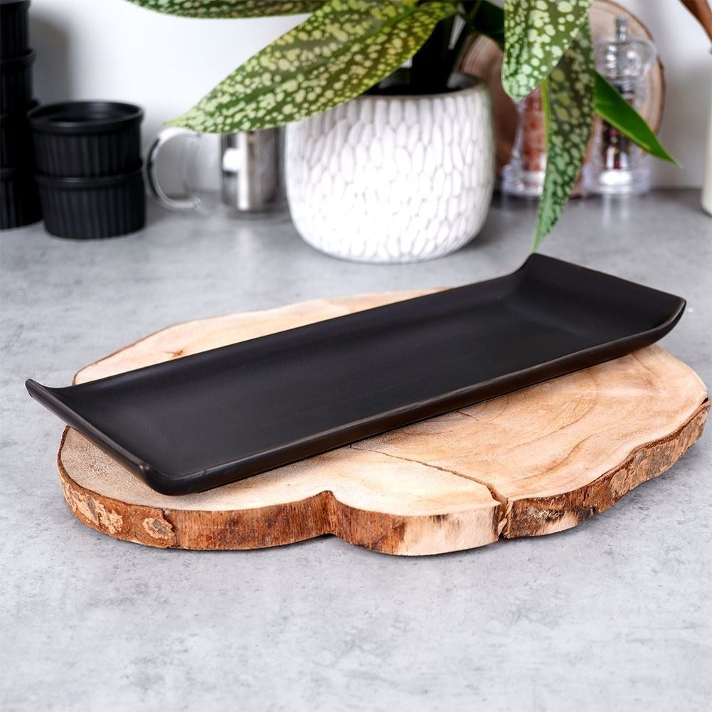 Rectangular ceramic plate for snacks - elegant and practical