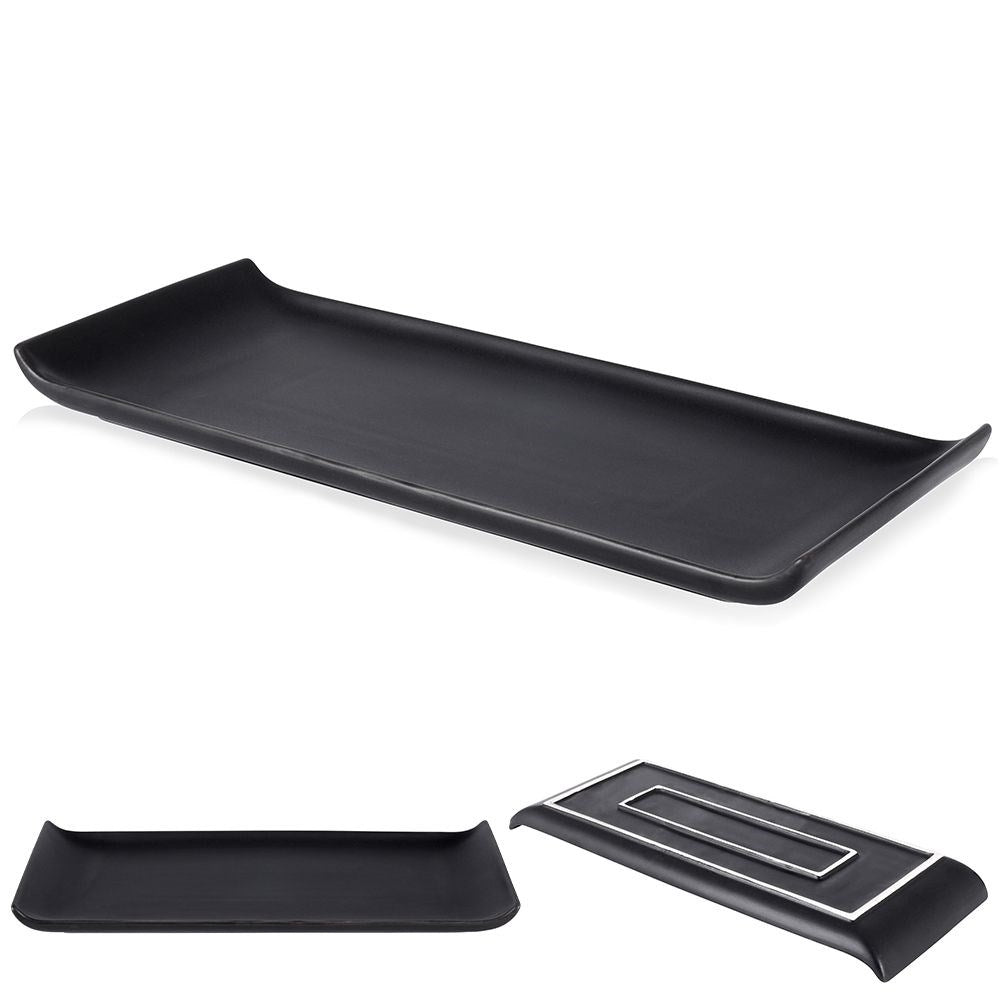 Rectangular ceramic plate for snacks - elegant and practical