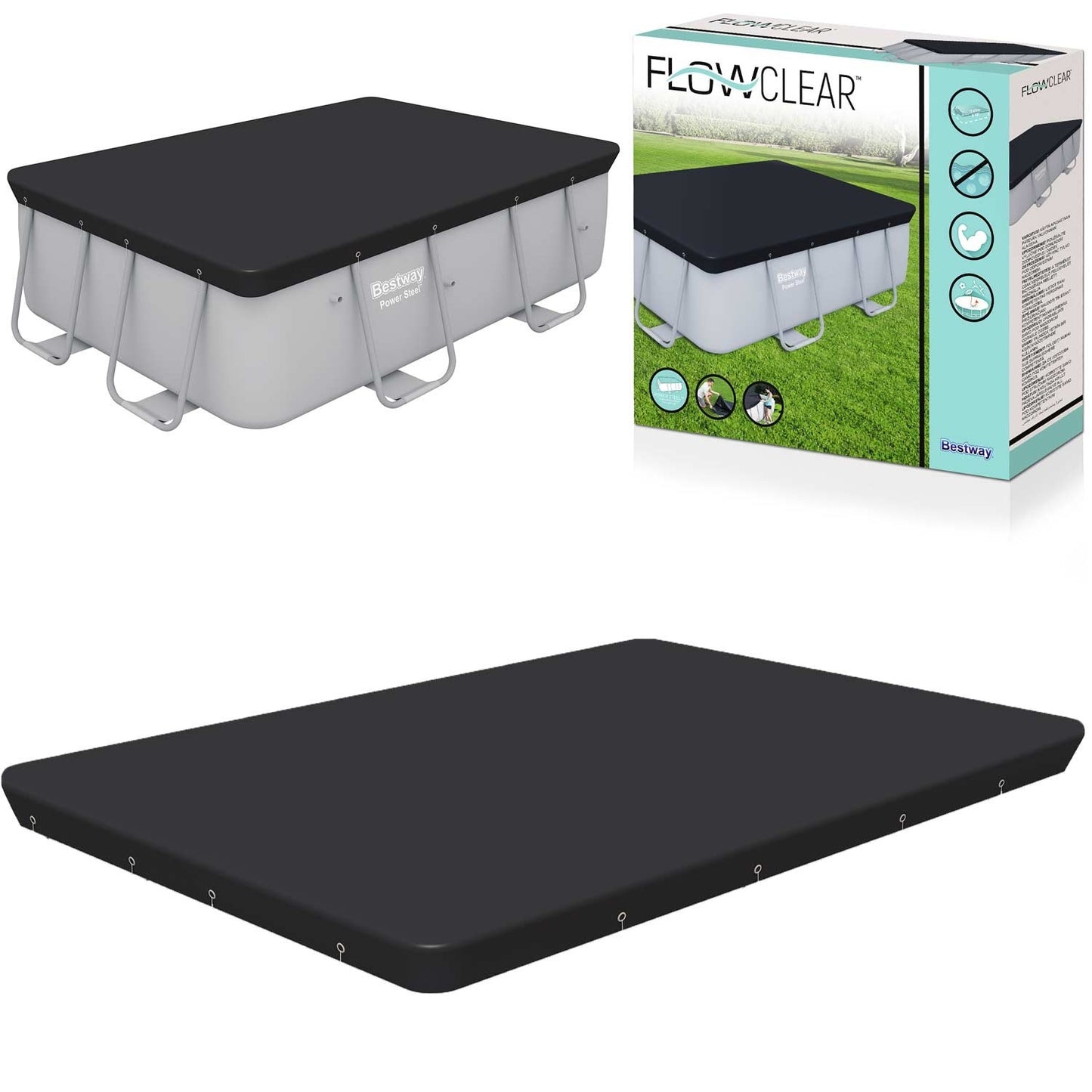 Rectangular cover for the pool 282 x 196 cm Bestway 58442