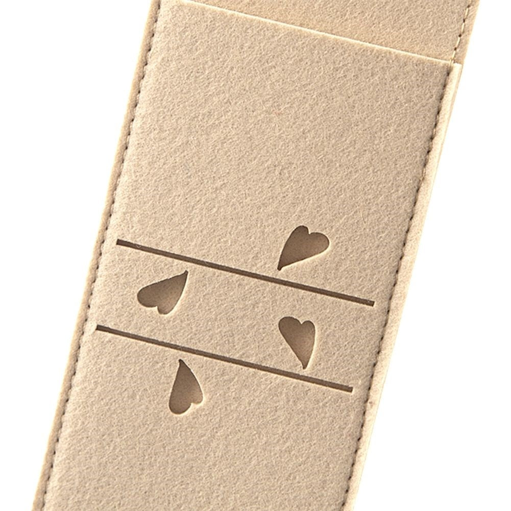 Rectangular cutlery cases in beige felt - unique decoration