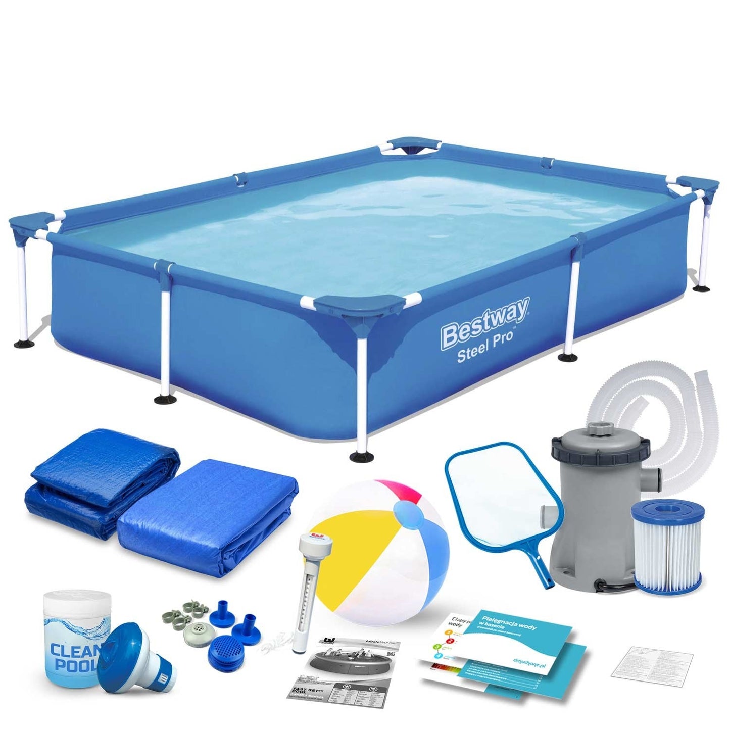 Rectangular frame pool 221x150x43 cm 16in1 Bestway 56401