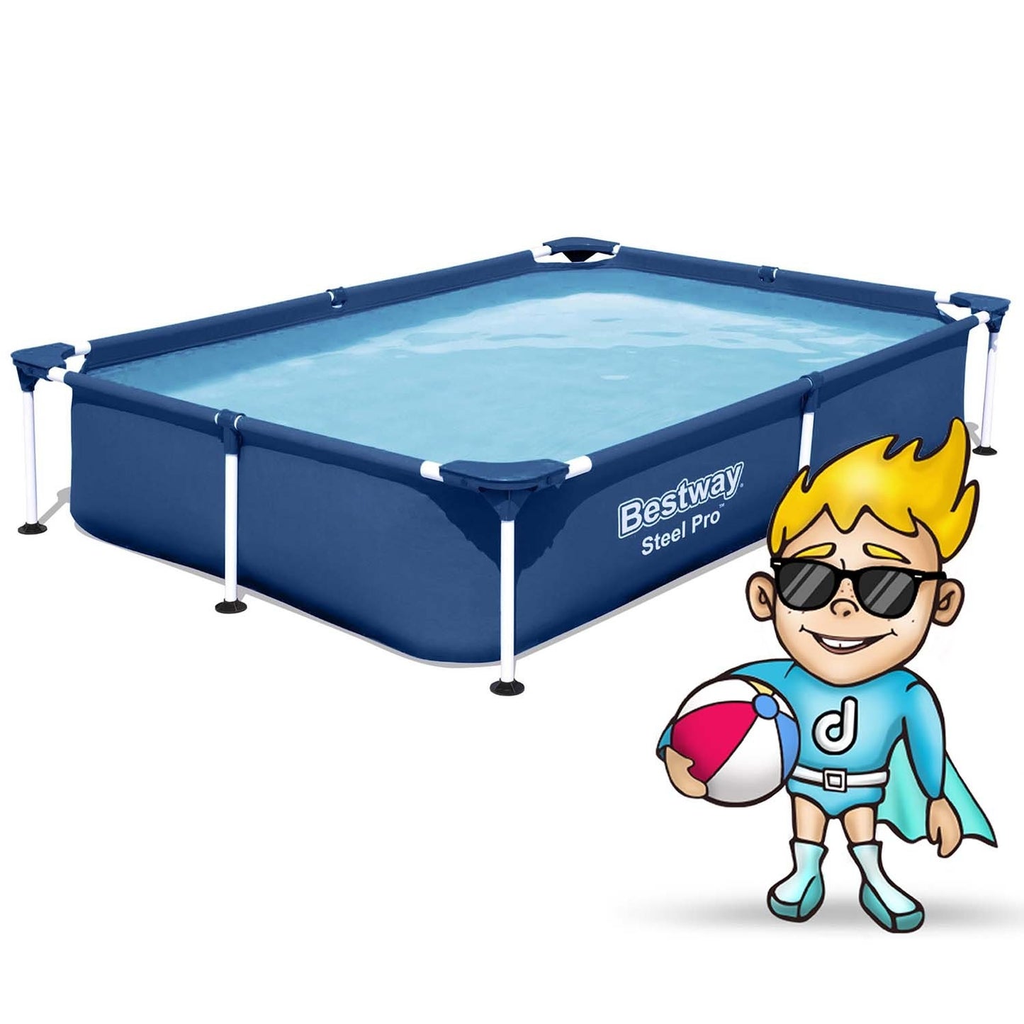 Rectangular frame pool 221x150x43 cm 16in1 Bestway 56401N
