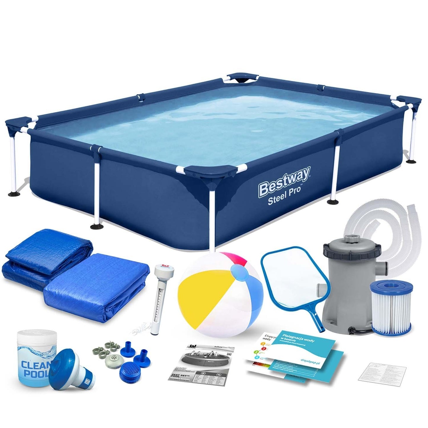 Rectangular frame pool 221x150x43 cm 16in1 Bestway 56401N