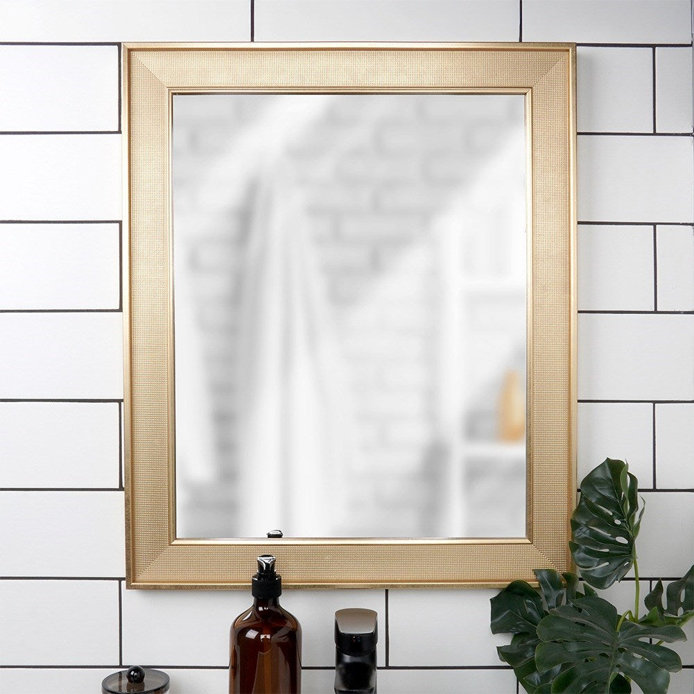 Rectangular gold wall mirror 49.5x59.5 cm