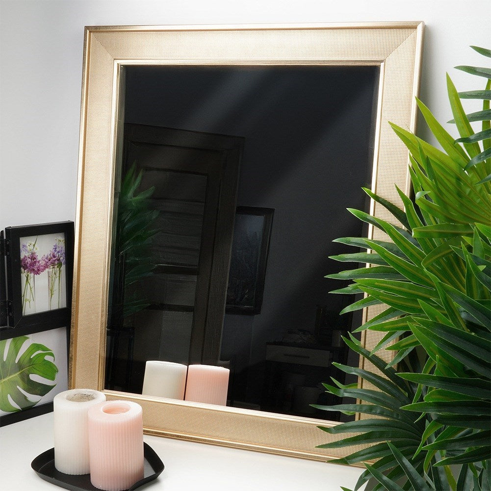 Rectangular gold wall mirror 49.5x59.5 cm
