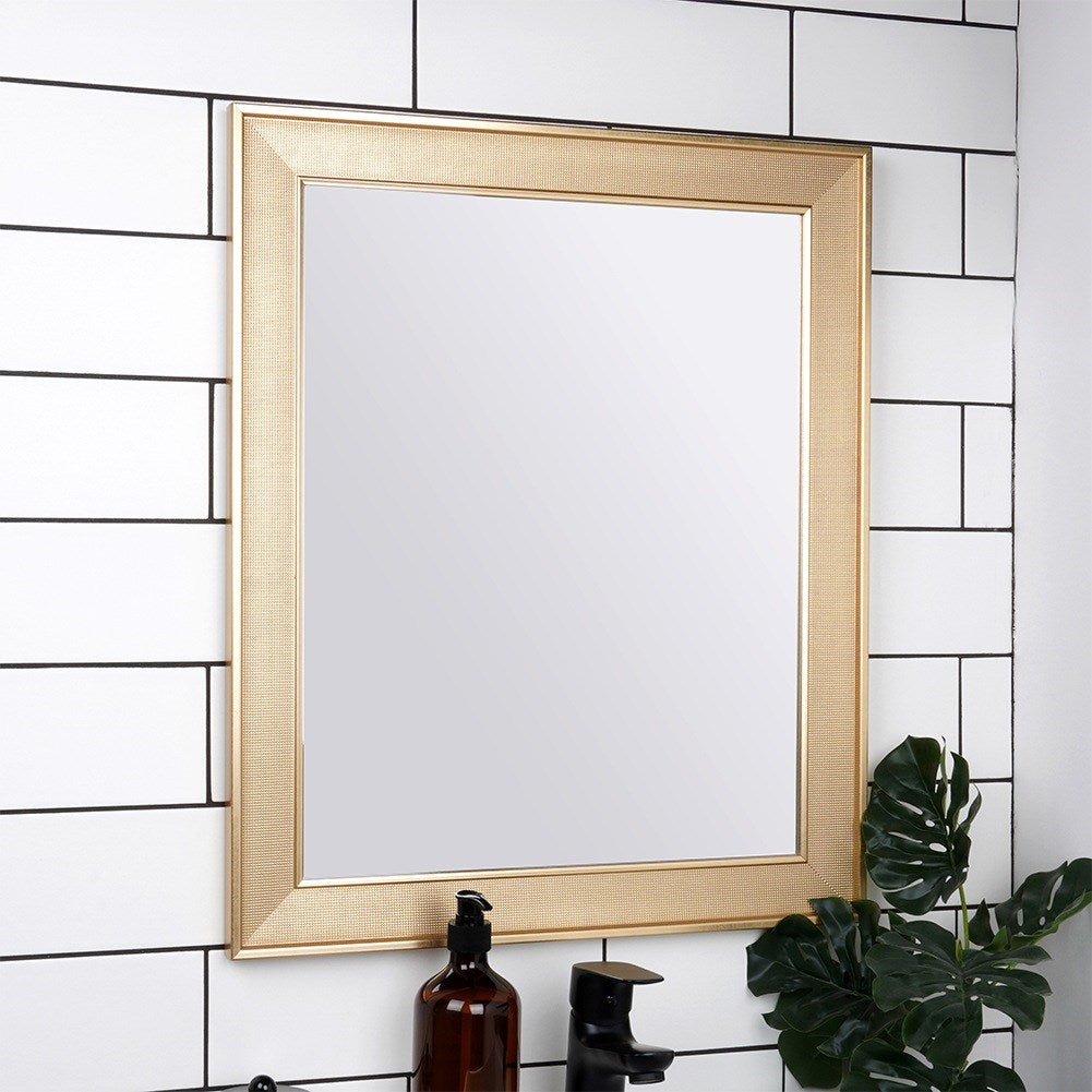 Rectangular gold wall mirror 49.5x59.5 cm