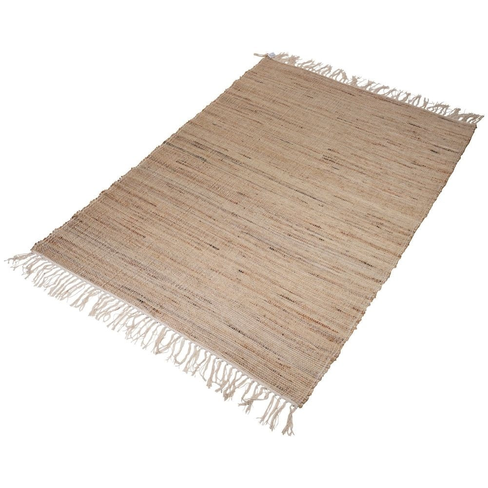 Rectangular handwoven boho rug 120x180 cm made of jute and cotton