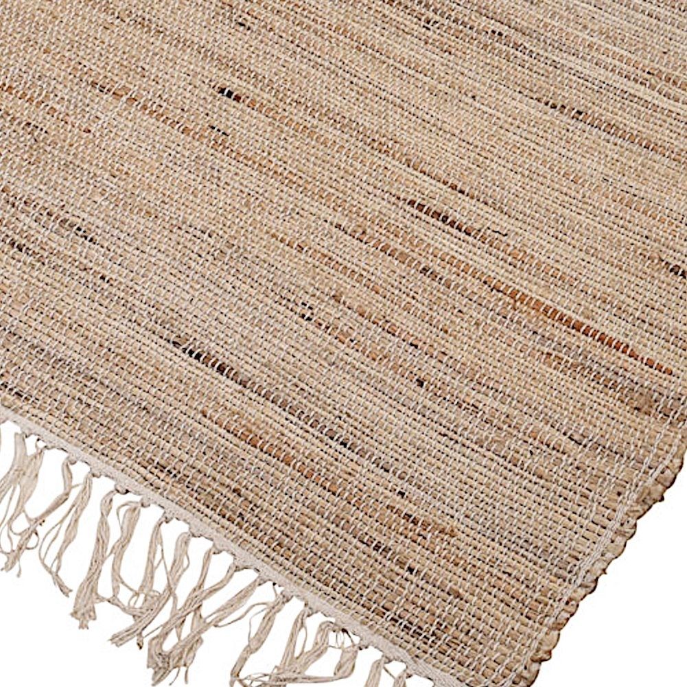 Rectangular handwoven boho rug 120x180 cm made of jute and cotton