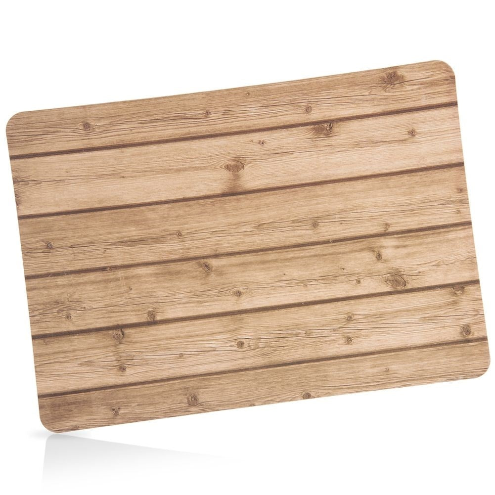 Rectangular kitchen mat in imitation wood, high-quality plastic