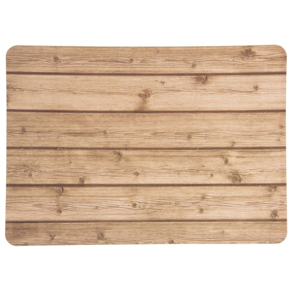 Rectangular kitchen mat in imitation wood, high-quality plastic