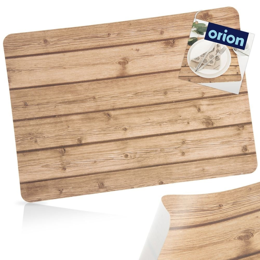 Rectangular kitchen mat in imitation wood, high-quality plastic