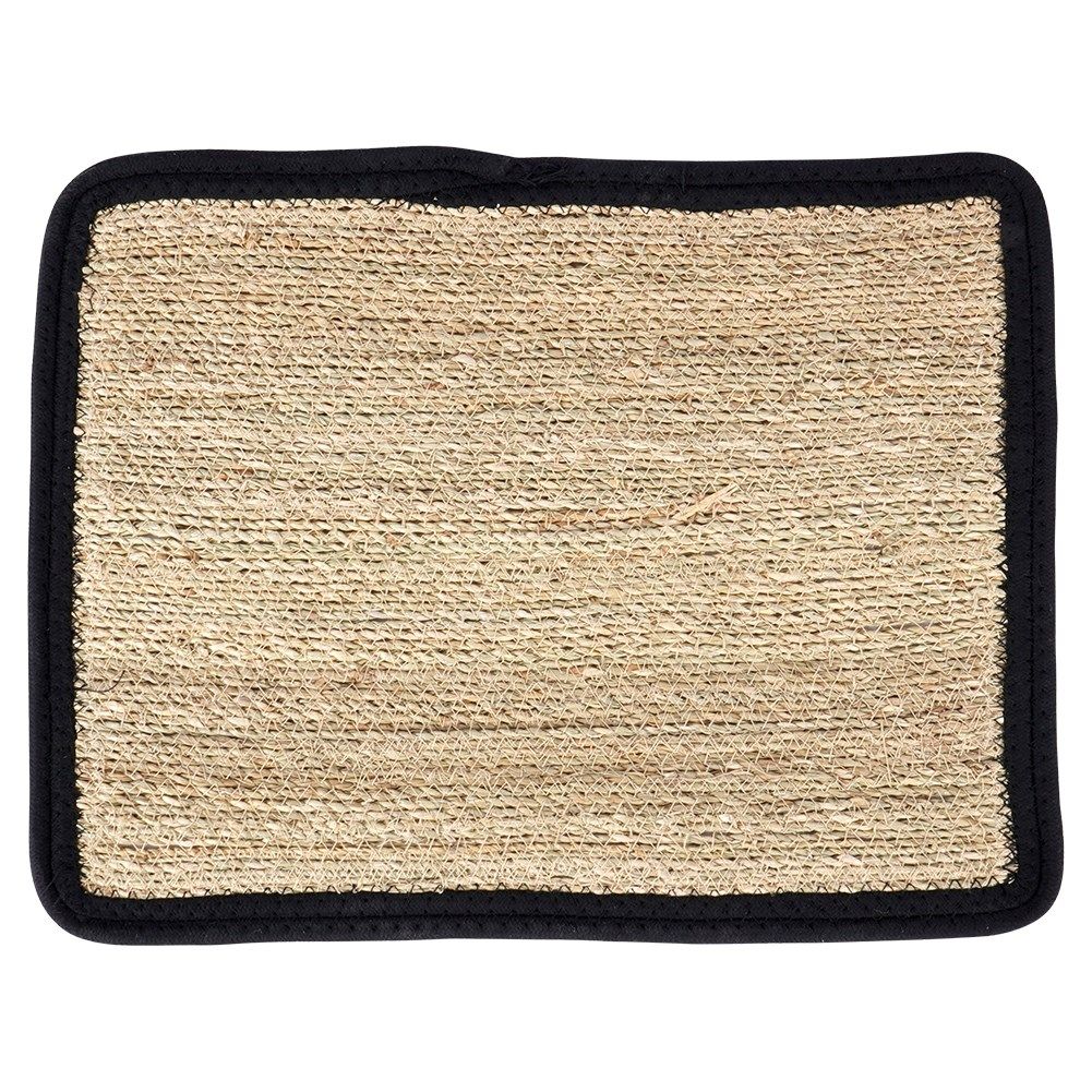 Rectangular kitchen mat in plaited seaweed