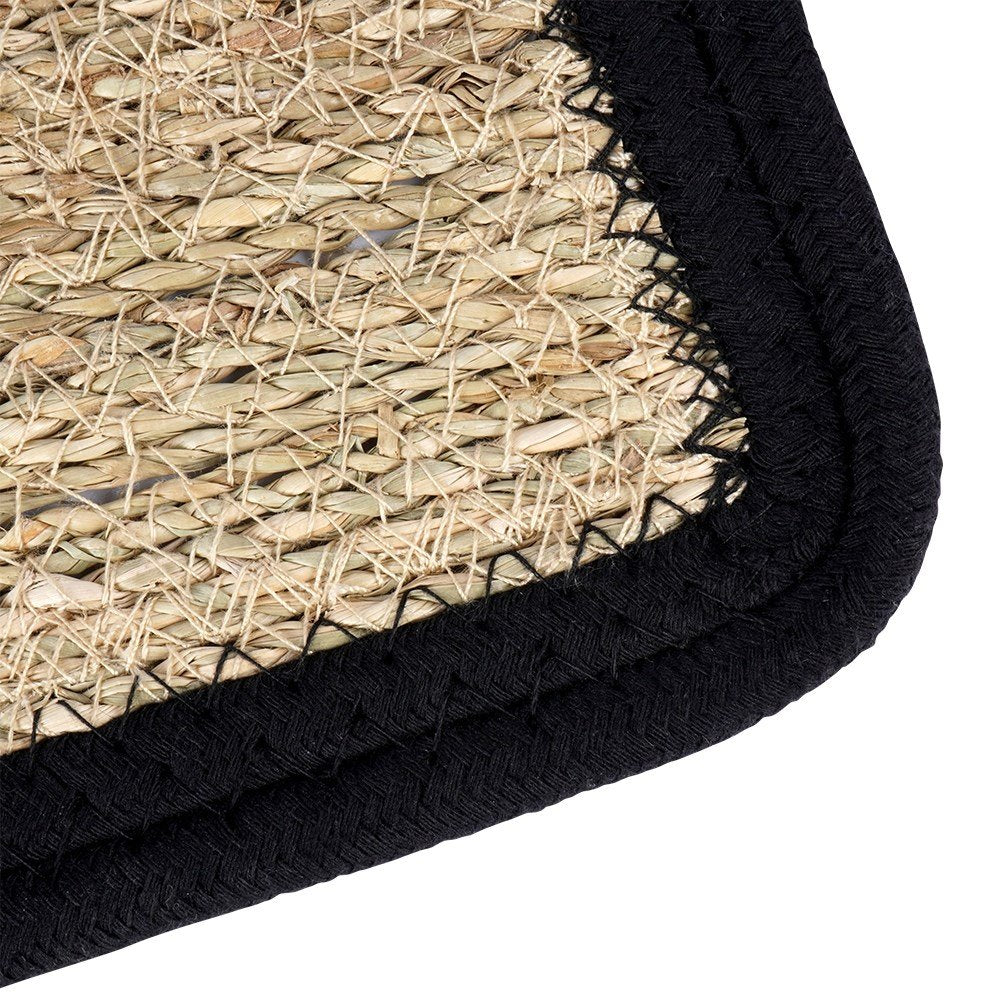 Rectangular kitchen mat in plaited seaweed