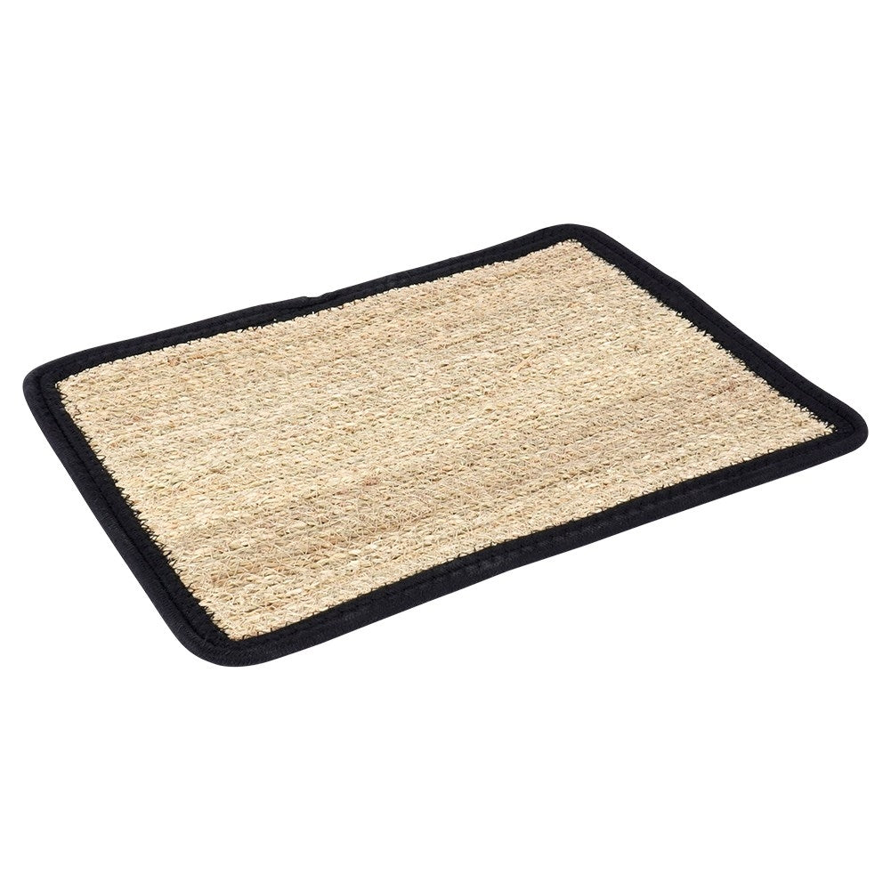 Rectangular kitchen mat in plaited seaweed