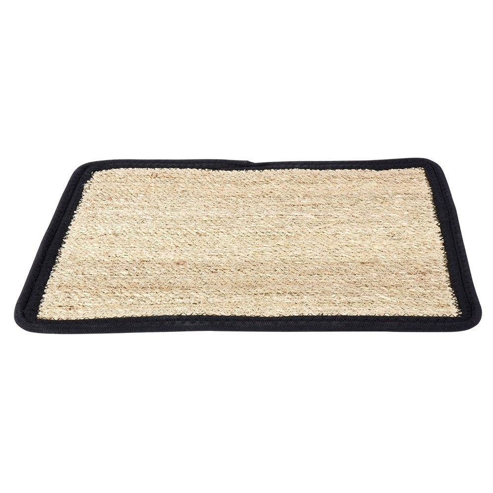 Rectangular kitchen mat in plaited seaweed