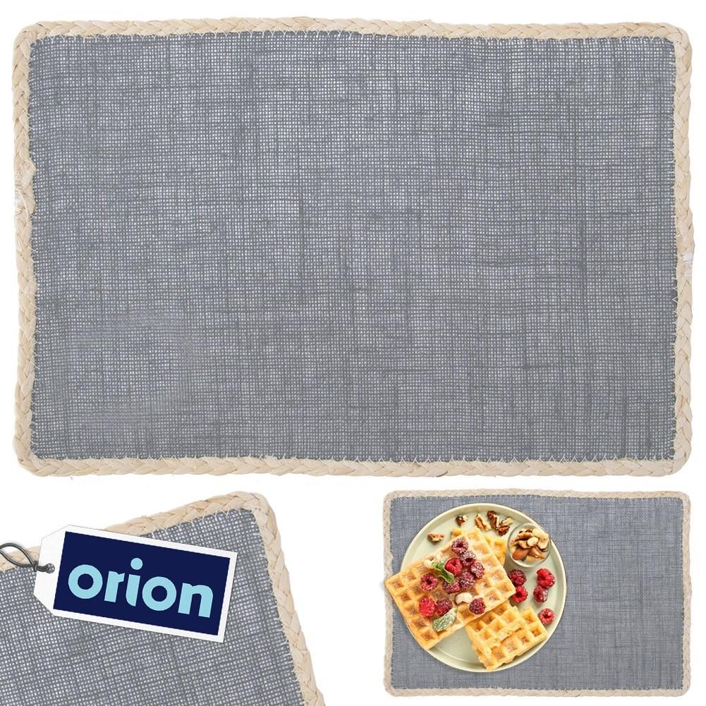 Rectangular kitchen mat in polyester fiber with elegant edging
