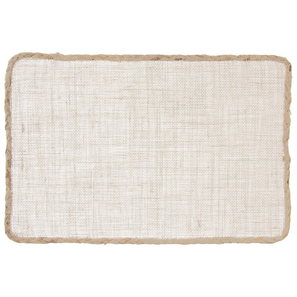 Rectangular kitchen mat in polyester fiber with elegant edging