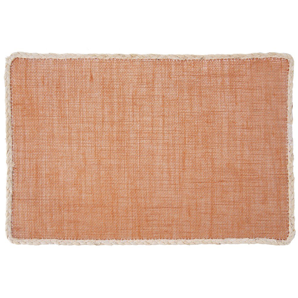 Rectangular kitchen mat in polyester fiber with elegant edging