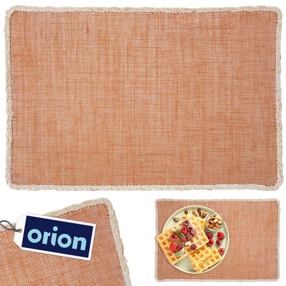 Rectangular kitchen mat in polyester fiber with elegant edging
