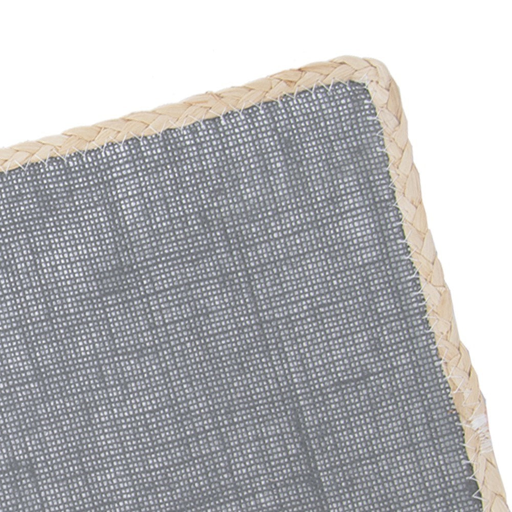 Rectangular kitchen mat in polyester fiber with elegant edging