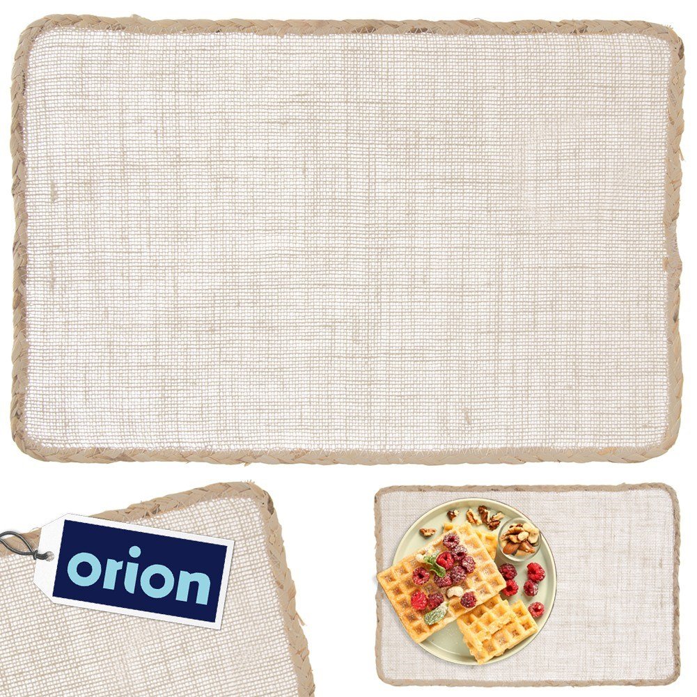 Rectangular kitchen mat in polyester fiber with elegant edging