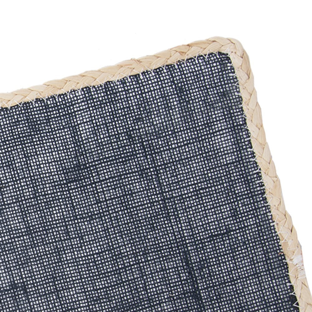 Rectangular kitchen mat made of polyester fiber with elegant edging