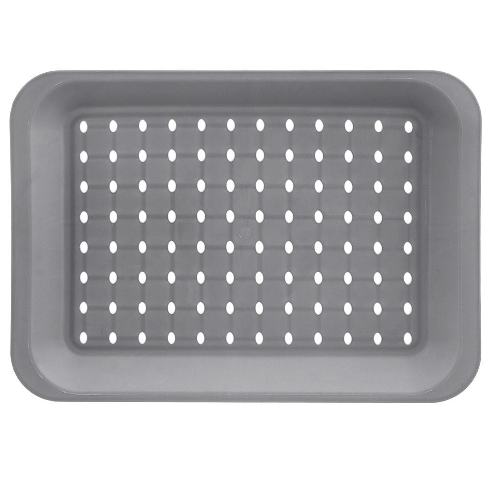 Rectangular kitchen tray in non-slip high-quality gray material
