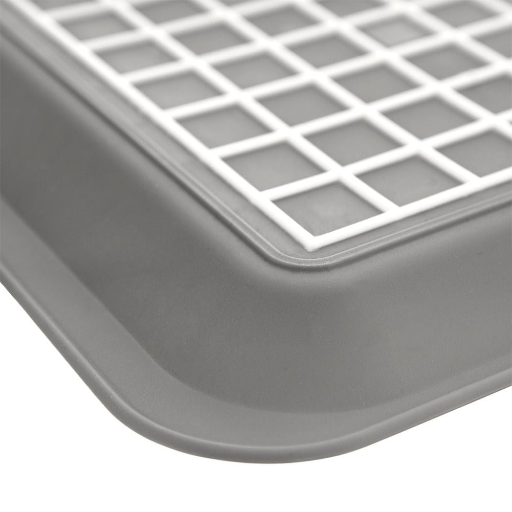 Rectangular kitchen tray in non-slip high-quality gray material