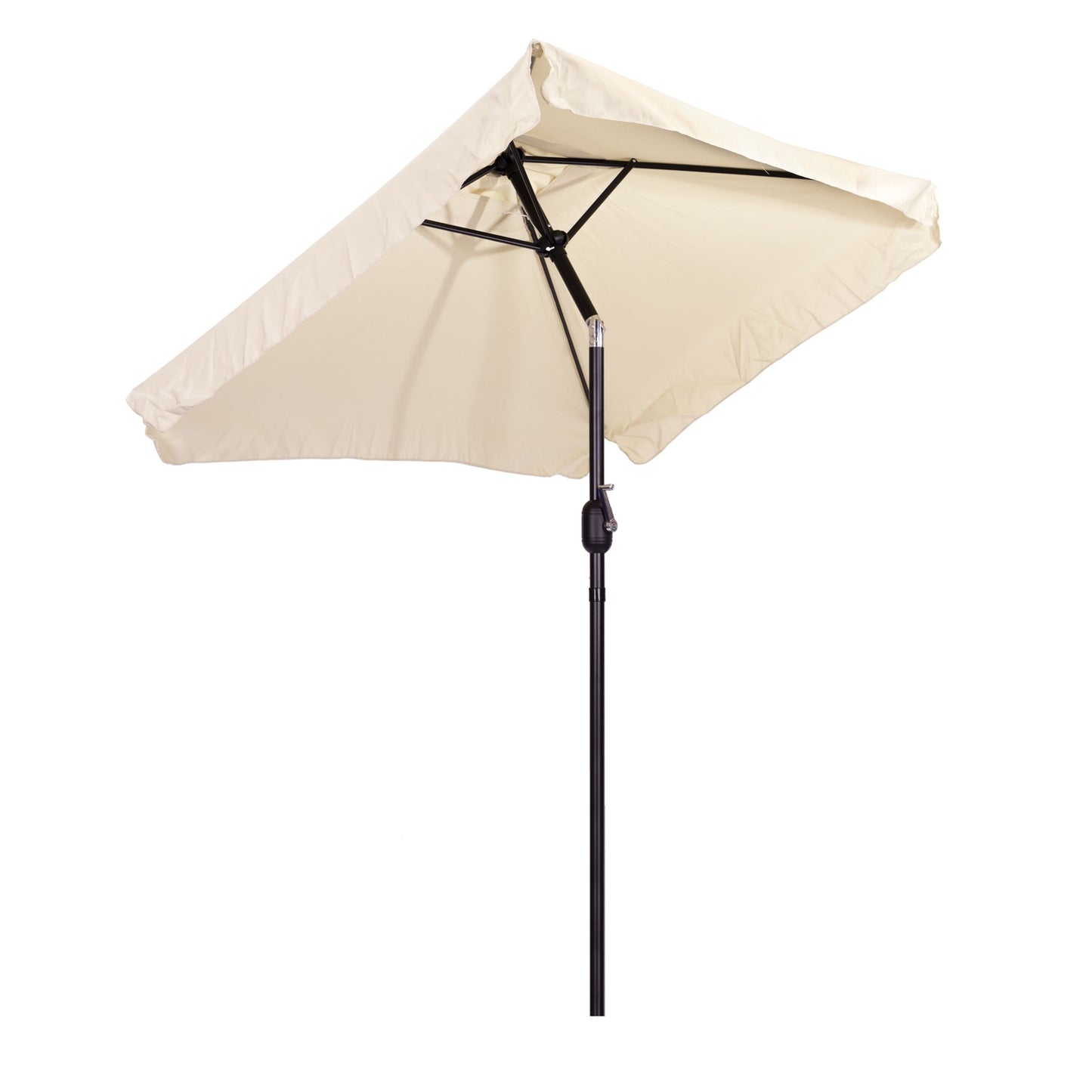 Rectangular large slanted garden umbrella with crank, beige, 200 x 140 cm