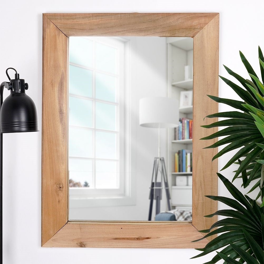Rectangular mirror in recycled wood for wall mounting