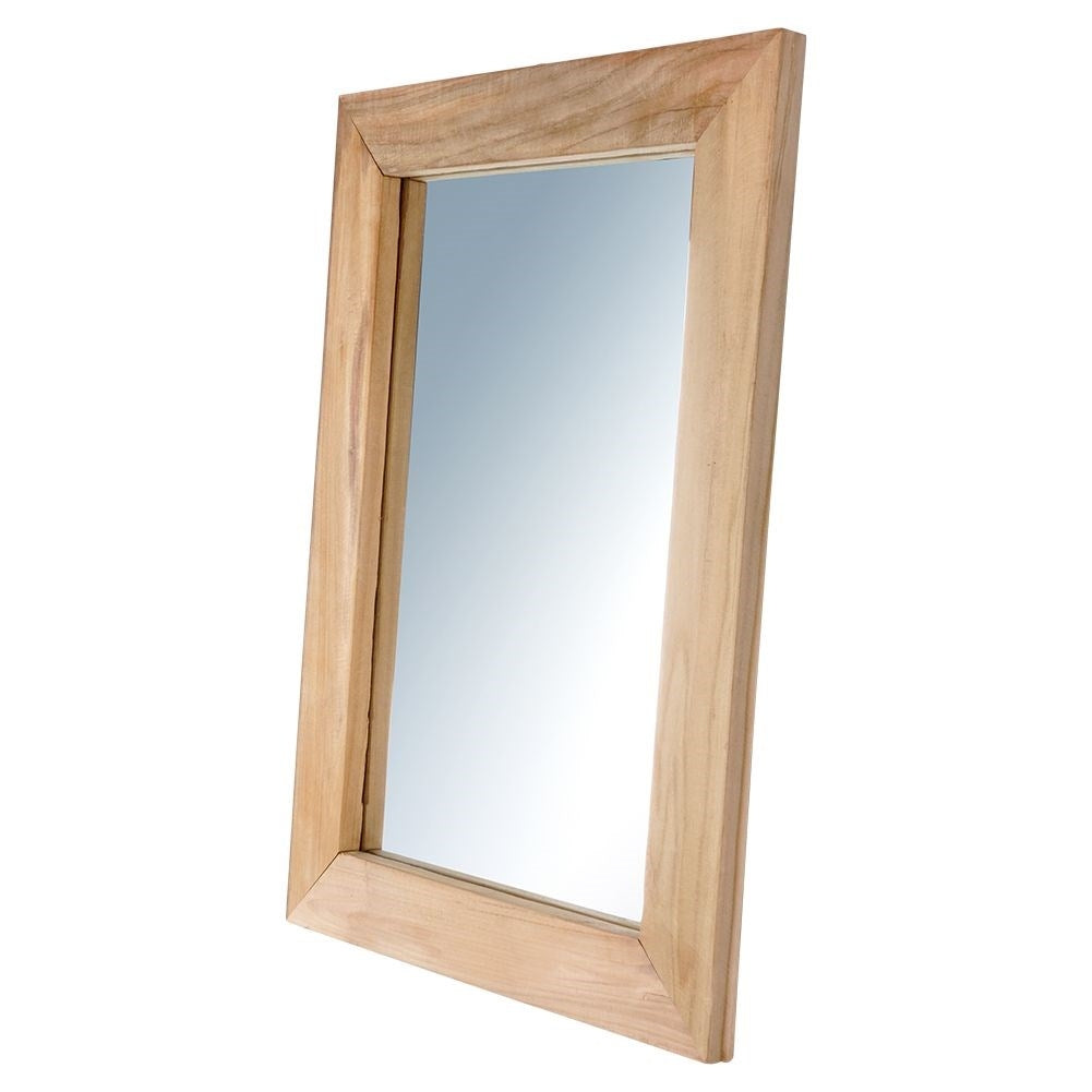 Rectangular mirror in recycled wood for wall mounting