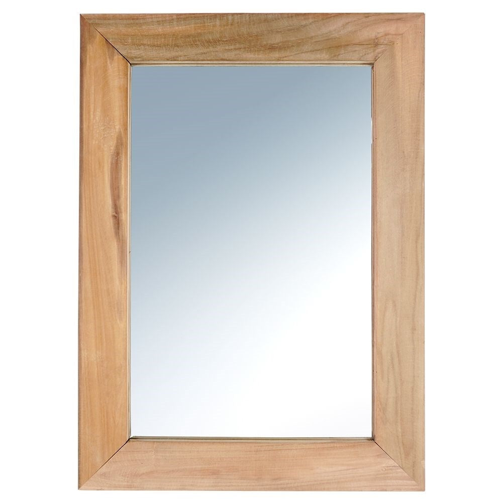 Rectangular mirror in recycled wood for wall mounting