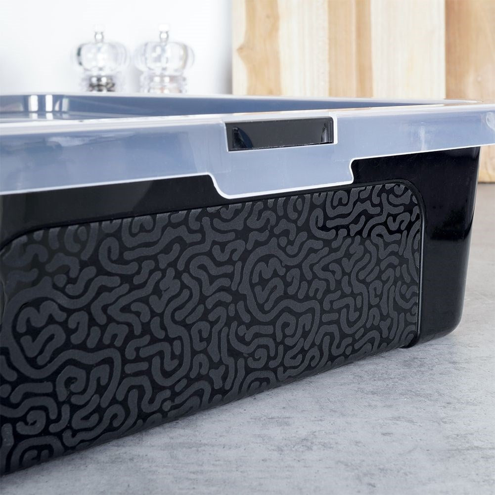 Rectangular plastic cookie container with transparent lid