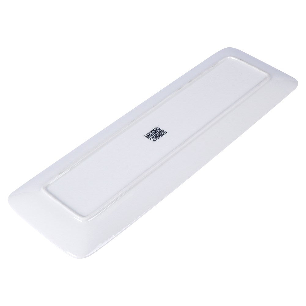 Rectangular porcelain dish for food and desserts