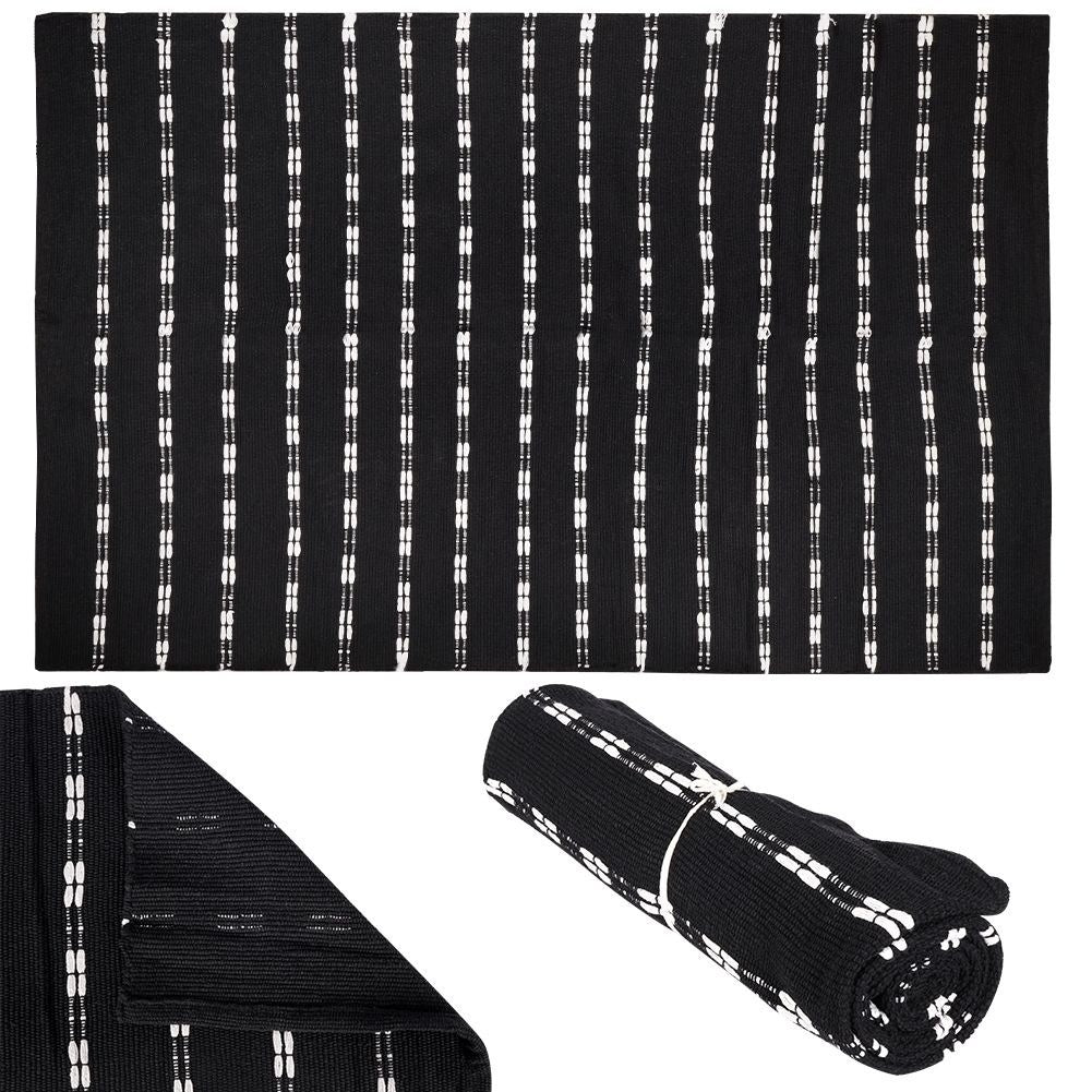 Rectangular rug made of recycled cotton for any room