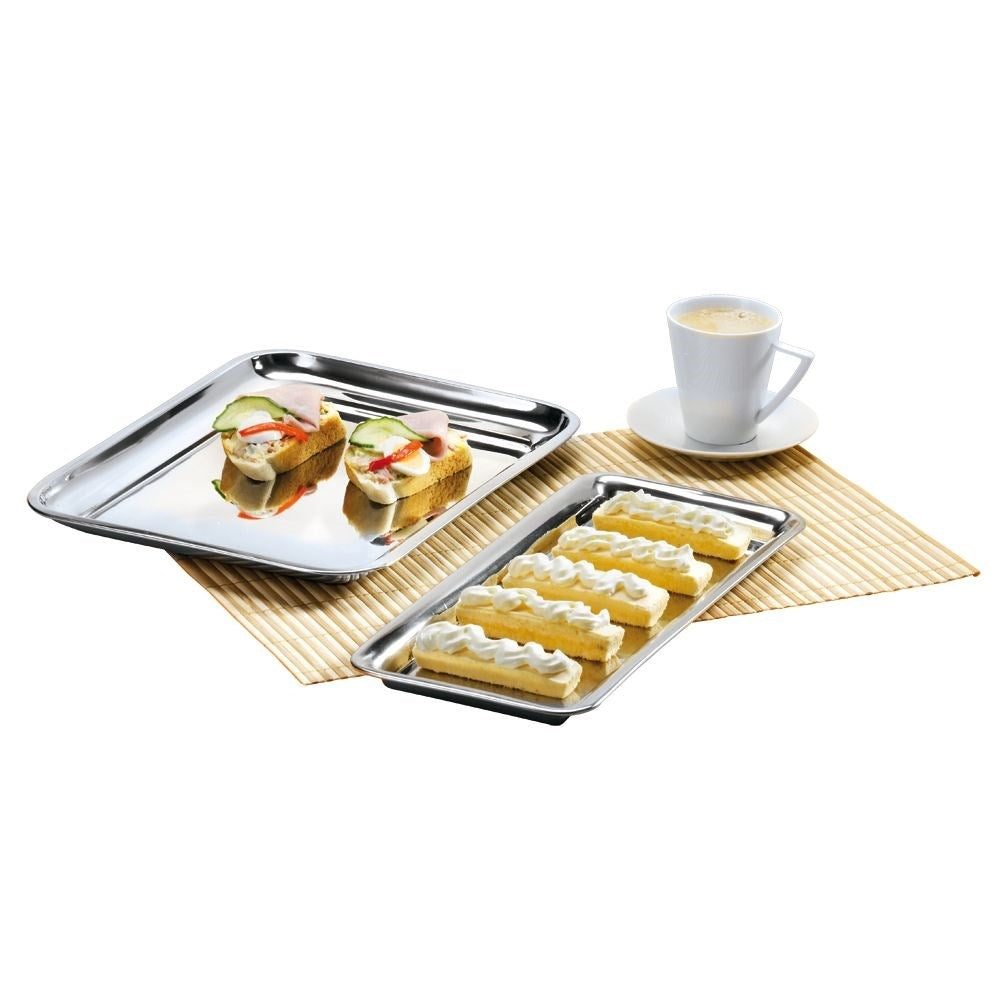 Rectangular serving tray for sandwiches and snacks