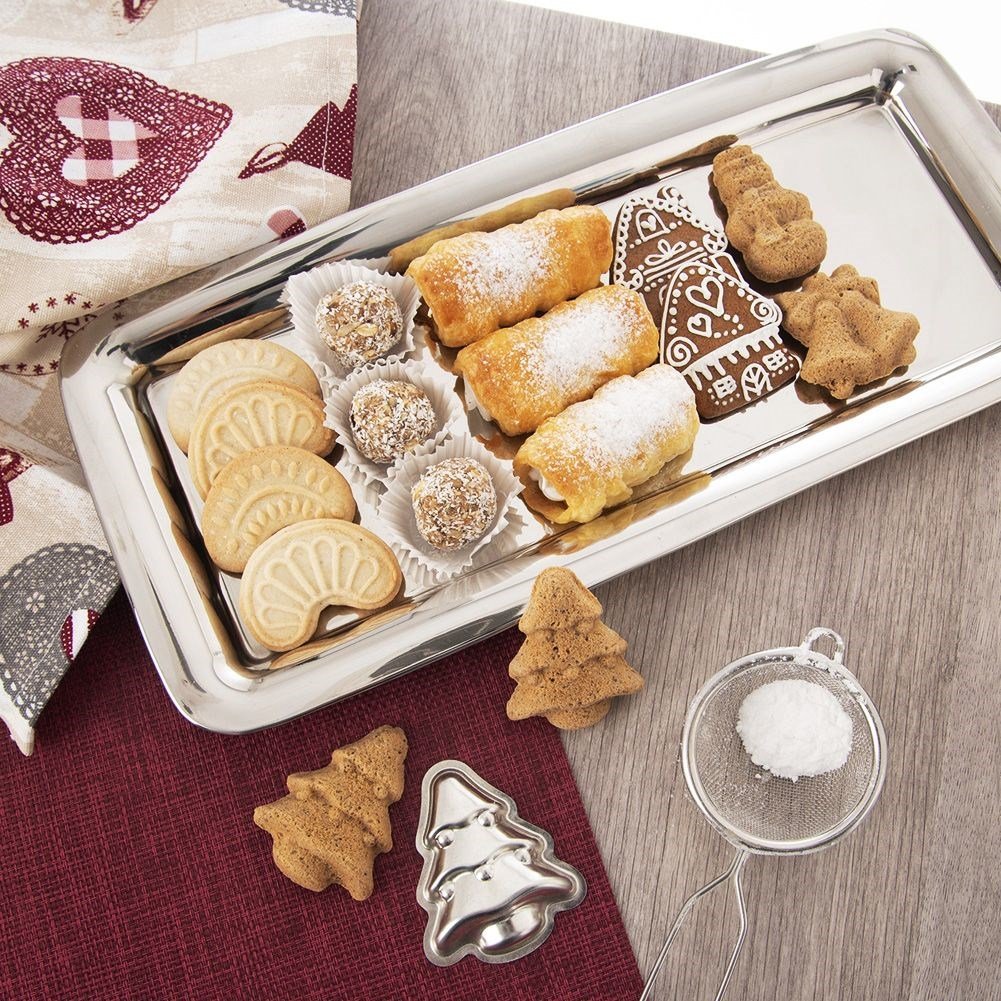 Rectangular serving tray for sandwiches and snacks