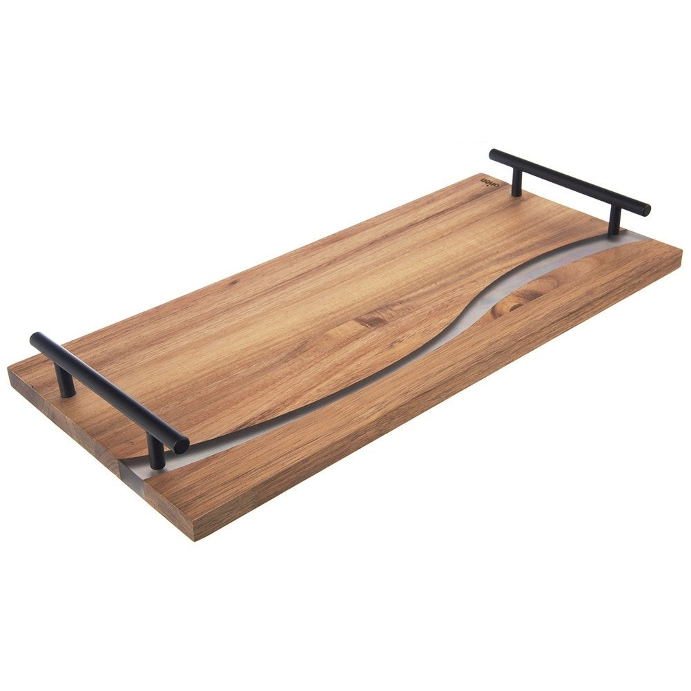 Rectangular serving tray in durable acacia wood