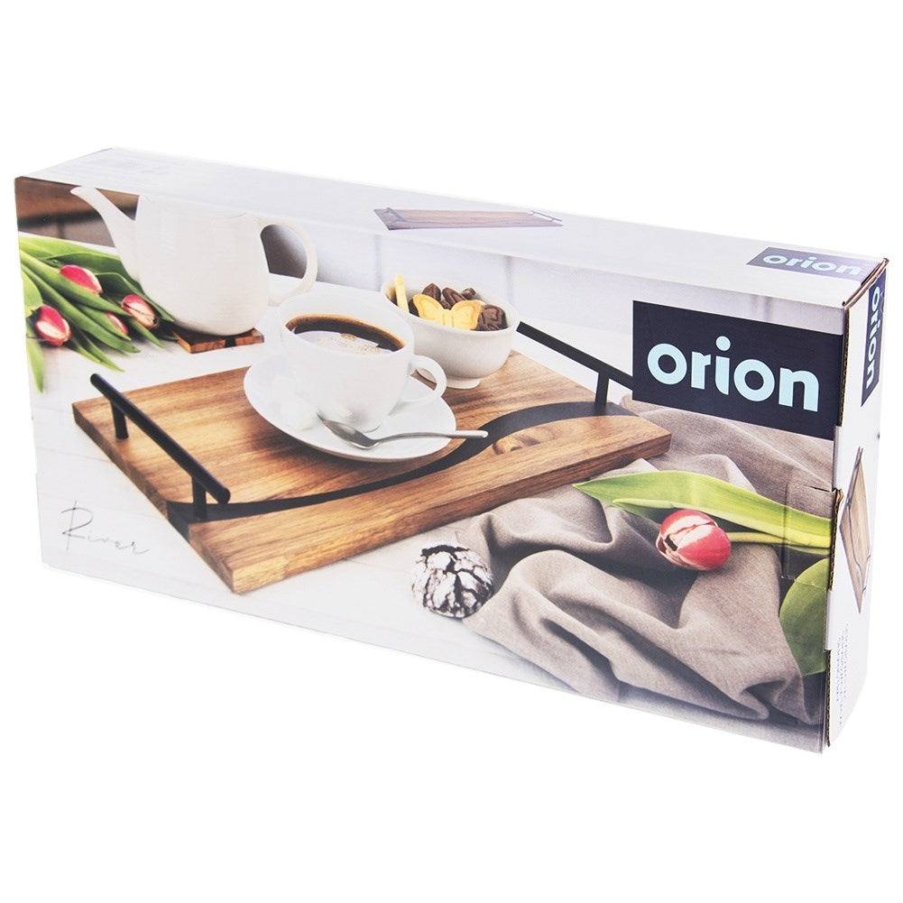 Rectangular serving tray in durable acacia wood