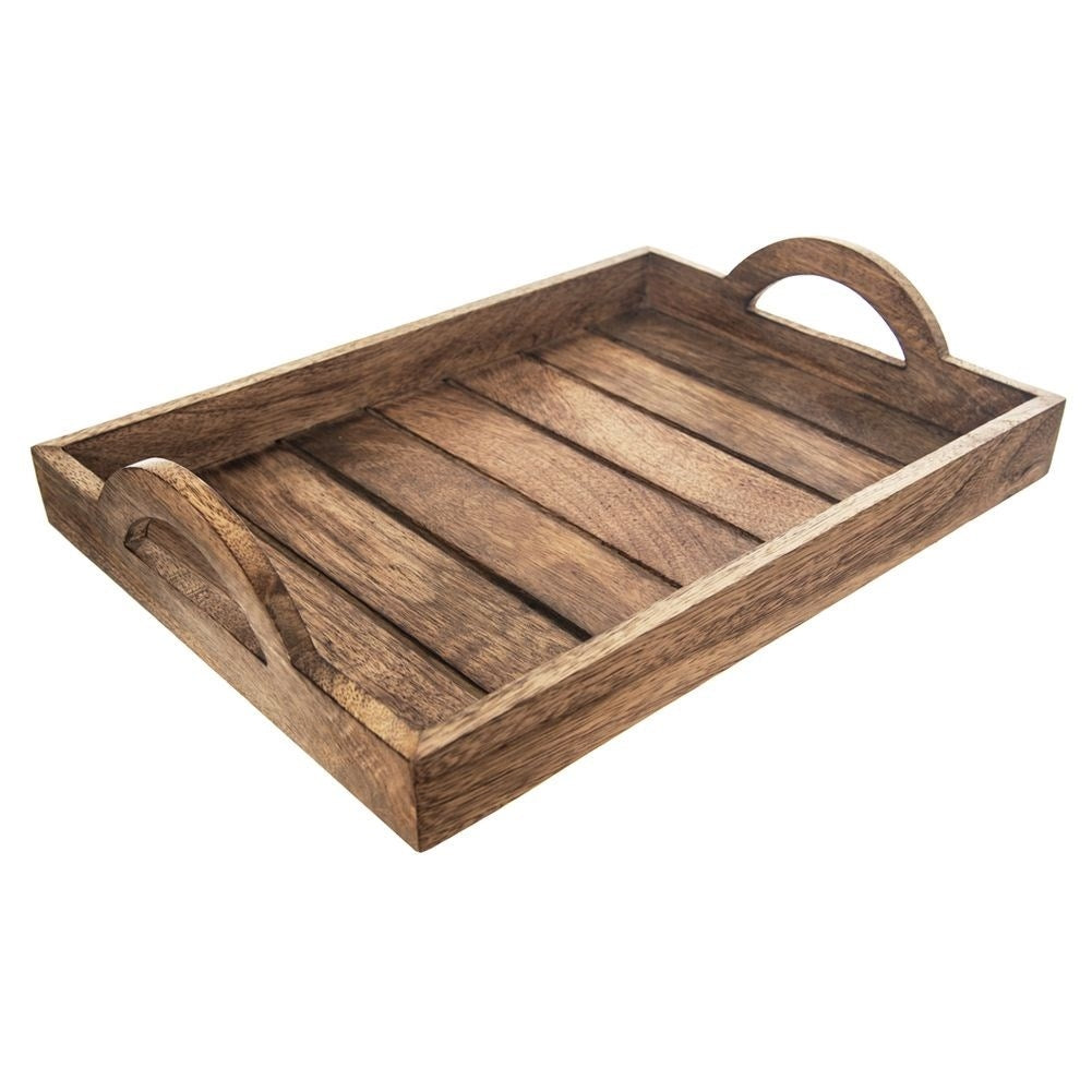 Rectangular serving tray in durable mango wood
