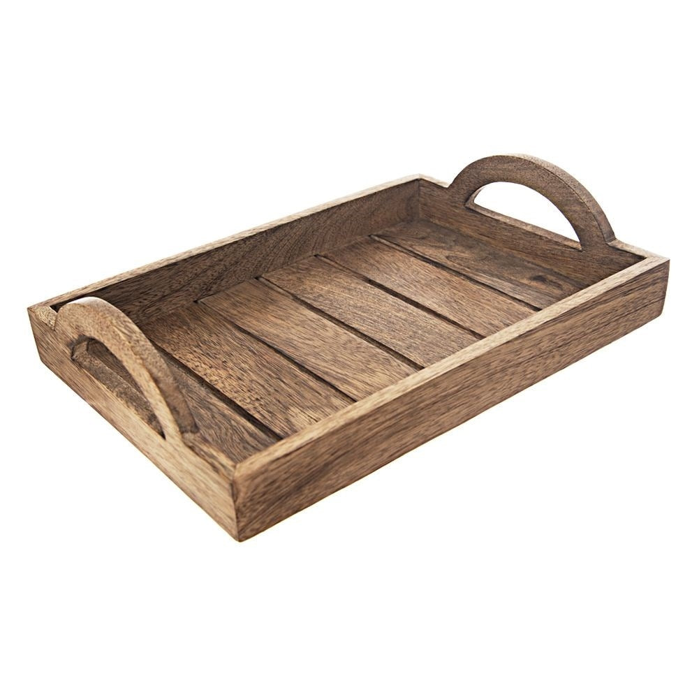 Rectangular serving tray in durable mango wood