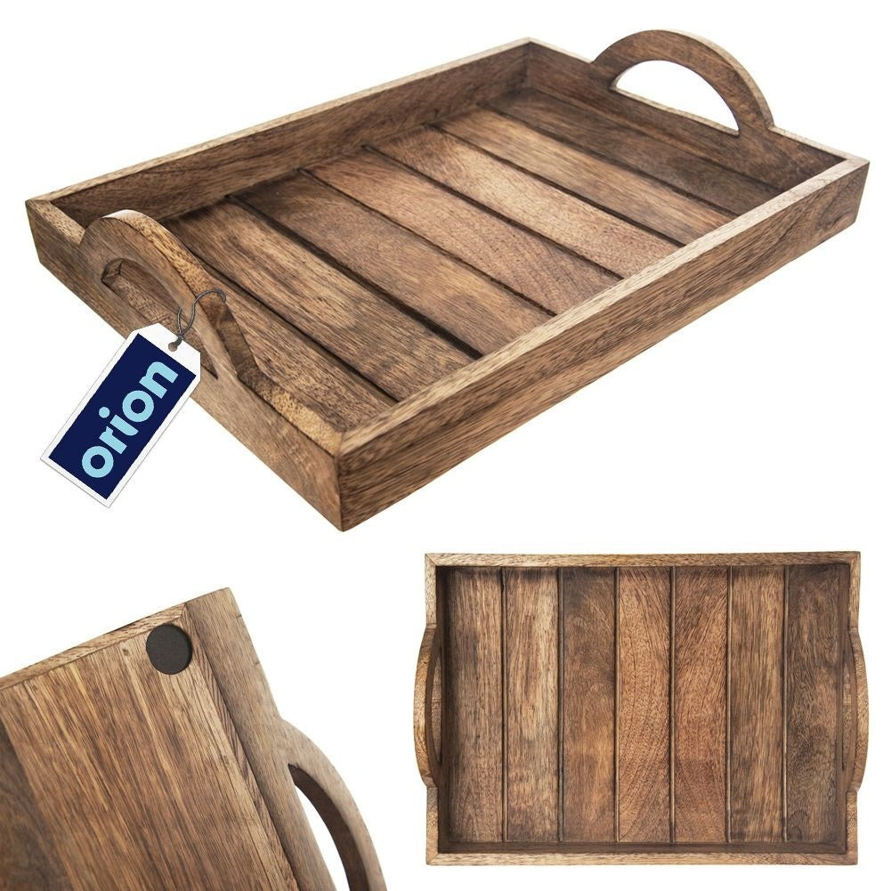Rectangular serving tray in durable mango wood