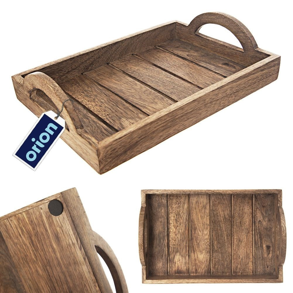 Rectangular serving tray in durable mango wood
