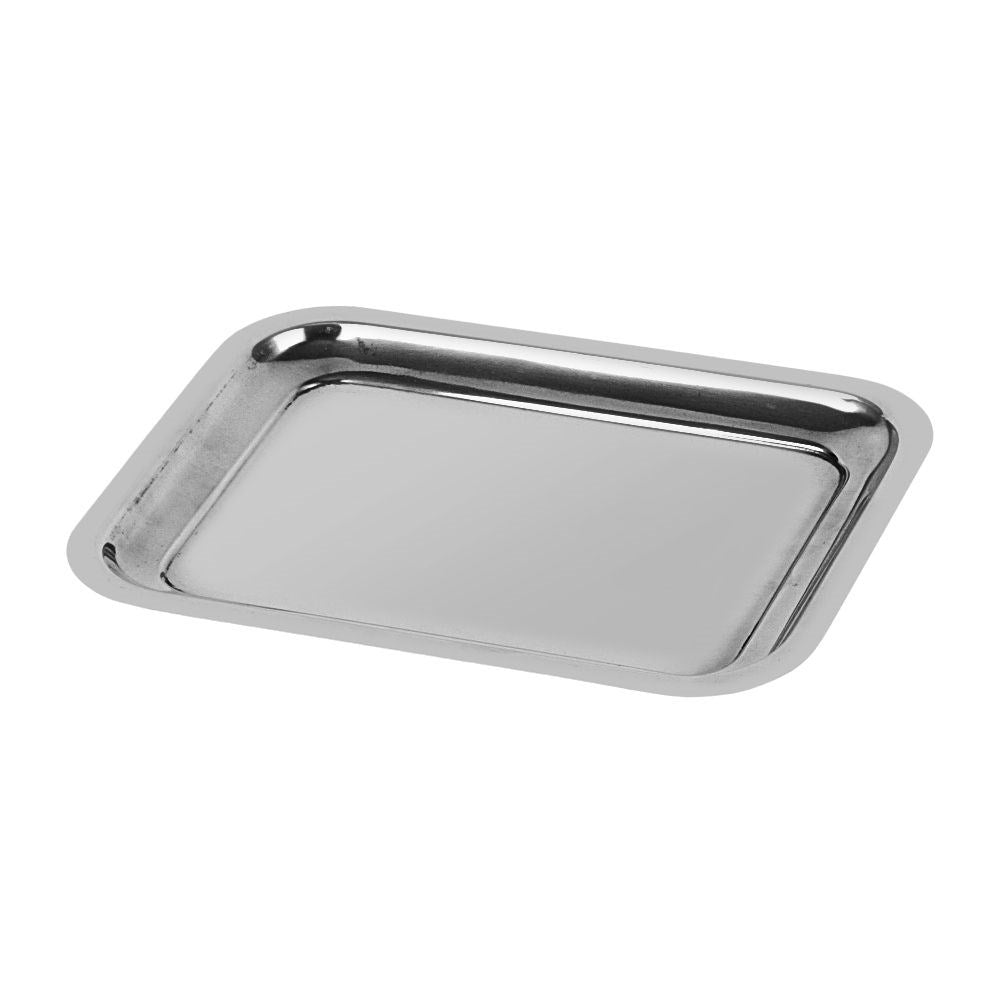 Rectangular serving tray in stainless steel, high gloss polishing