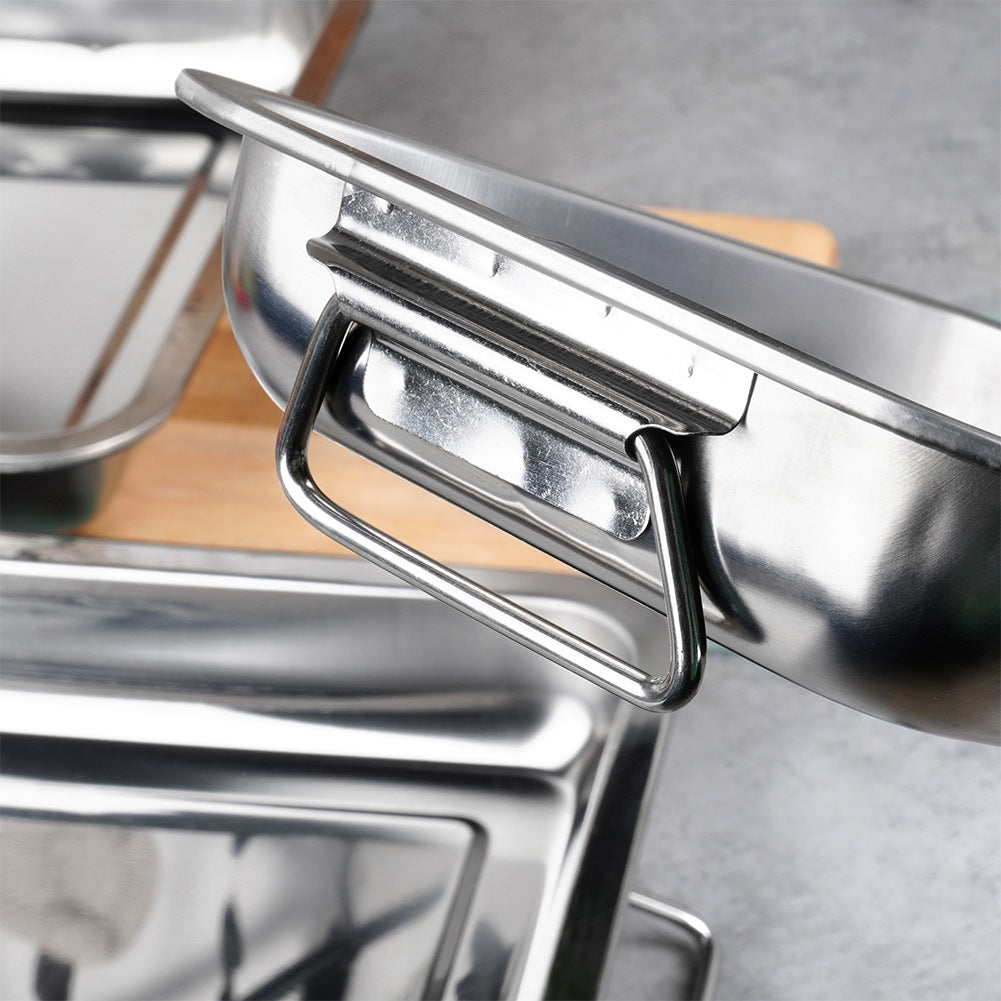 Rectangular steel roasting pan 3 pcs.