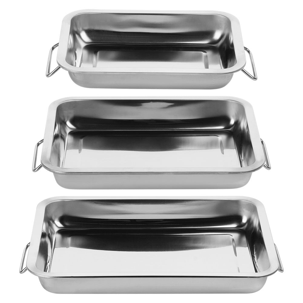 Rectangular steel roasting pan 3 pcs.