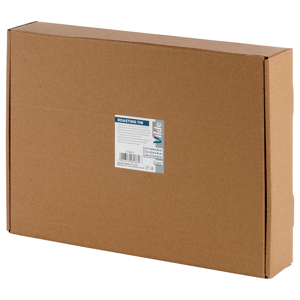 Rectangular steel roasting pan 3 pcs.